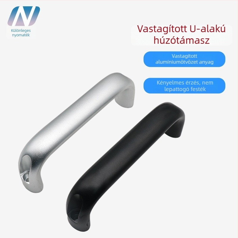 Szekrényajtó fogantyúja alumíniumötvözetből, ovális forma, oxidált felület, modell C-UADL-152