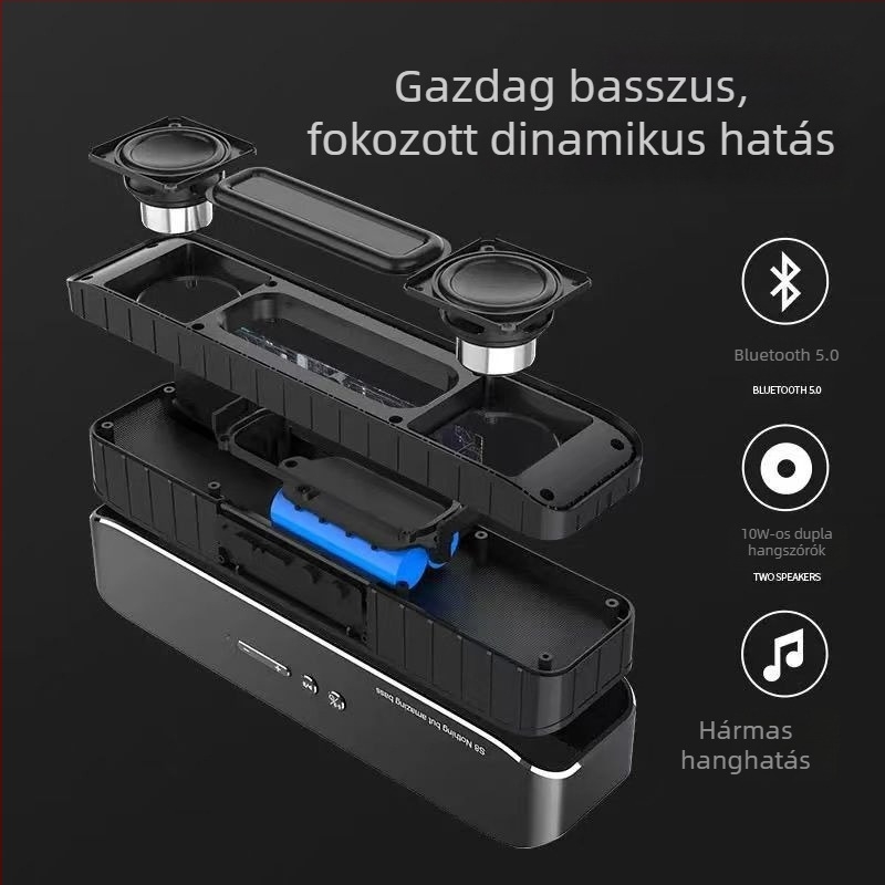 S8 Bluetooth hangsugó asztali számítógépekhez, kiváló hangminőség és mély basszus