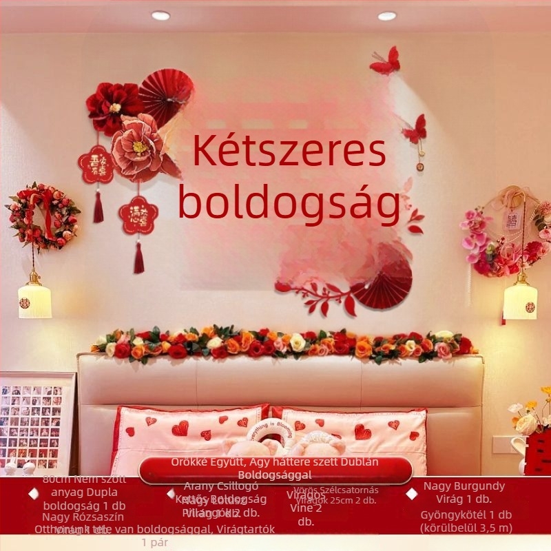 Esküvői szobadekorációhoz ajándékdoboz — rozsdamentes acélból; készlet pár új otthonának berendezéséhez; minta: más