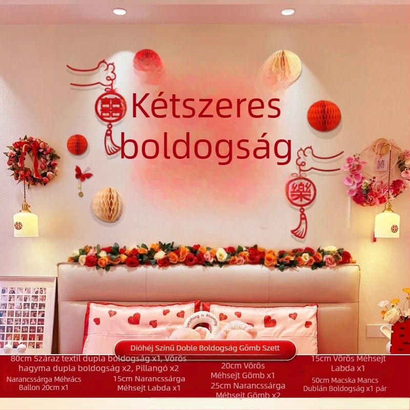 Esküvői szobadekorációhoz ajándékdoboz — rozsdamentes acélból; készlet pár új otthonának berendezéséhez; minta: más
