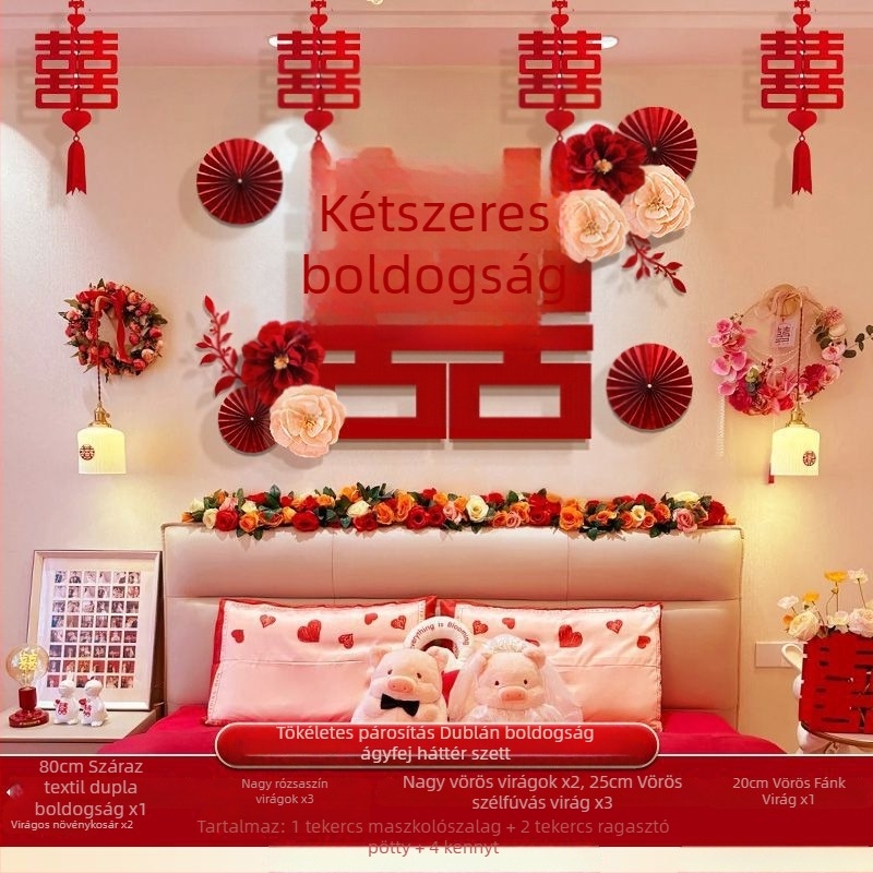Esküvői szobadekorációhoz ajándékdoboz — rozsdamentes acélból; készlet pár új otthonának berendezéséhez; minta: más
