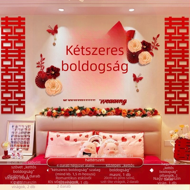 Esküvői szobadekorációhoz ajándékdoboz — rozsdamentes acélból; készlet pár új otthonának berendezéséhez; minta: más