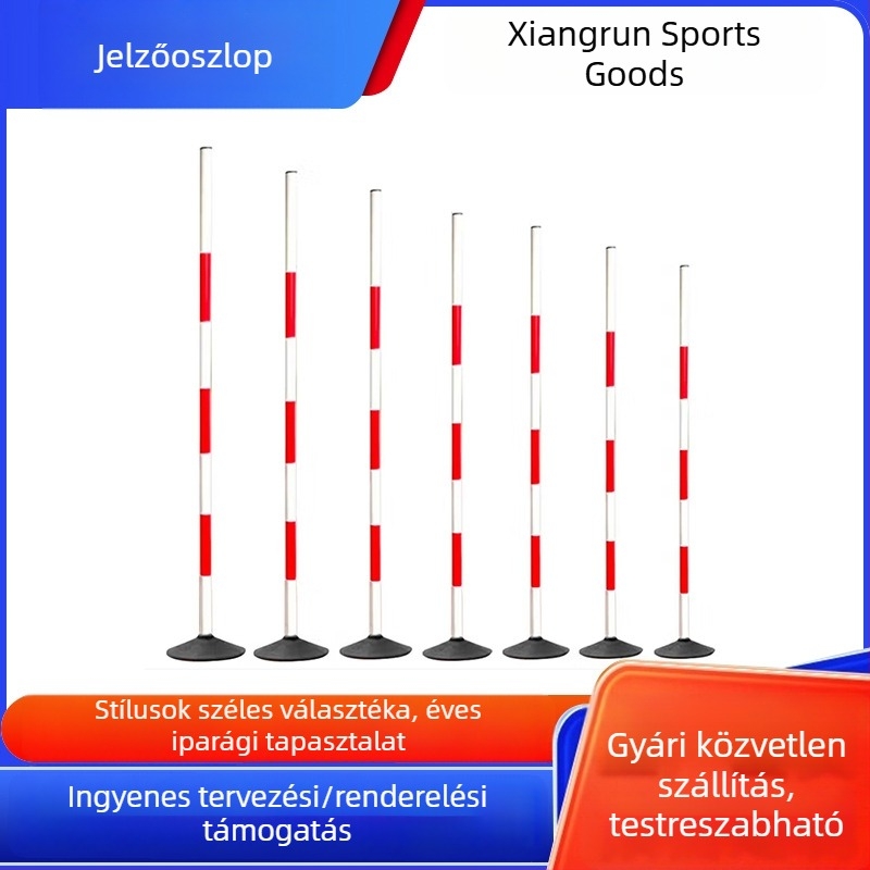 Kosárlabda- és futball-edzéshez kúpok és rudak, akadályokkal