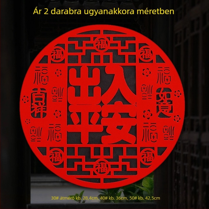 Flokkolt szövetből készült ablakmatrica, kézzel készített, kínai stílusú, tavaszi fesztivál áldása a Ló évére