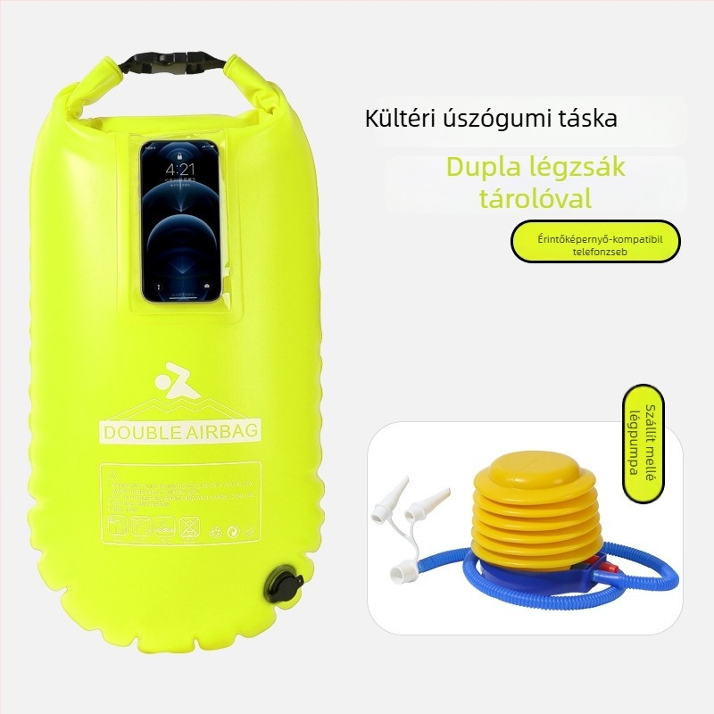 Kétlégzsákos úszótáska, vízálló sporttáska, PVC, koreai stílus, logó nyomtatás, Rainguard, kapacitás 5-15-20