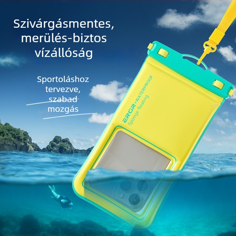 ERGR PVC vízálló telefontok – érintőképernyő-kompatibilis, 3L kapacitás, uniszex, szabadidőre, búvárkodásra, strandra és fotózásra