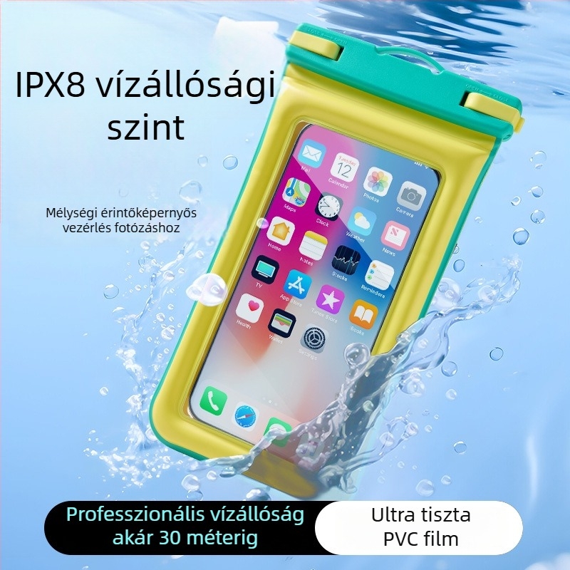 ERGR PVC vízálló telefontok – érintőképernyő-kompatibilis, 3L kapacitás, uniszex, szabadidőre, búvárkodásra, strandra és fotózásra