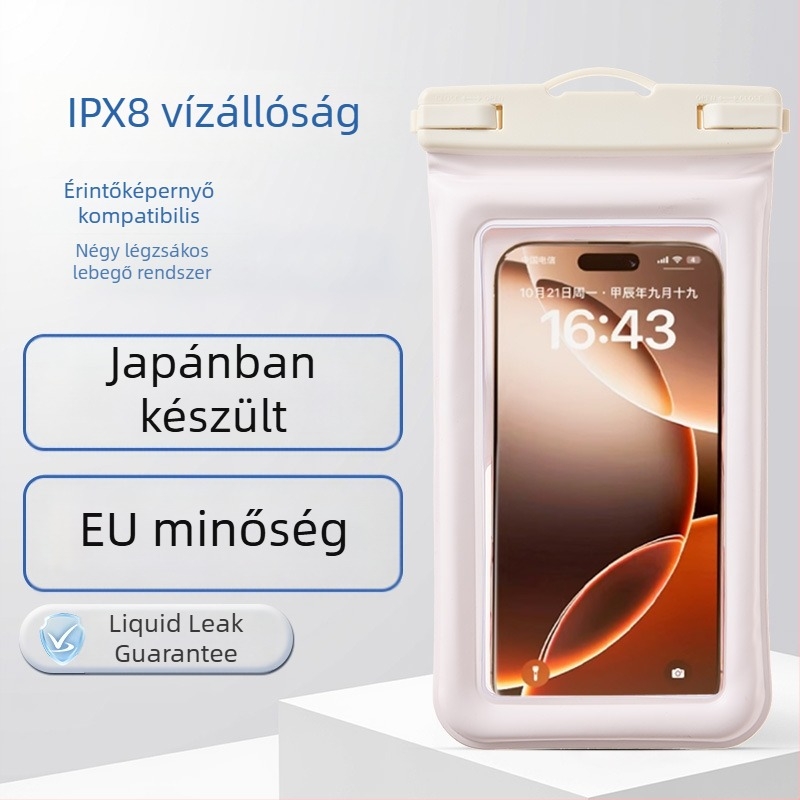 ERGR PVC vízálló telefontok – érintőképernyő-kompatibilis, 3L kapacitás, uniszex, szabadidőre, búvárkodásra, strandra és fotózásra