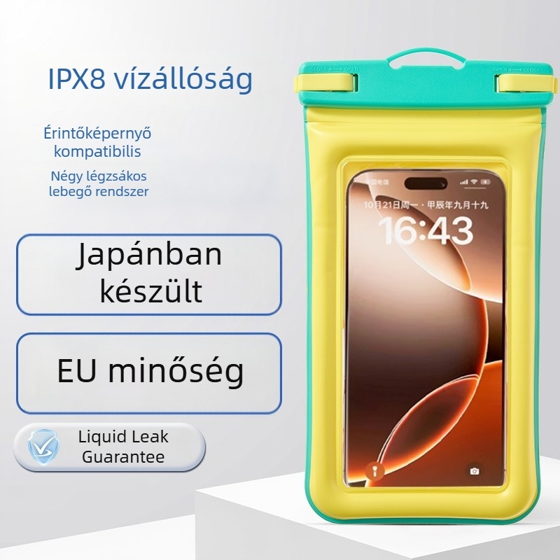 ERGR PVC vízálló telefontok – érintőképernyő-kompatibilis, 3L kapacitás, uniszex, szabadidőre, búvárkodásra, strandra és fotózásra