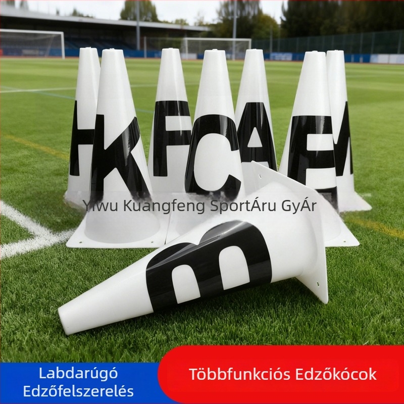 Logóval ellátott edzéssegéd futballhoz — PE anyag, testreszabható logó, edzőkúpok