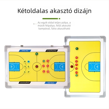 Kétoldalas mágneses edzőtábla futball és kosárlabda edzéséhez toll és radír társítva; PVC és alumínium ötvözet keret; Modell ST-3004