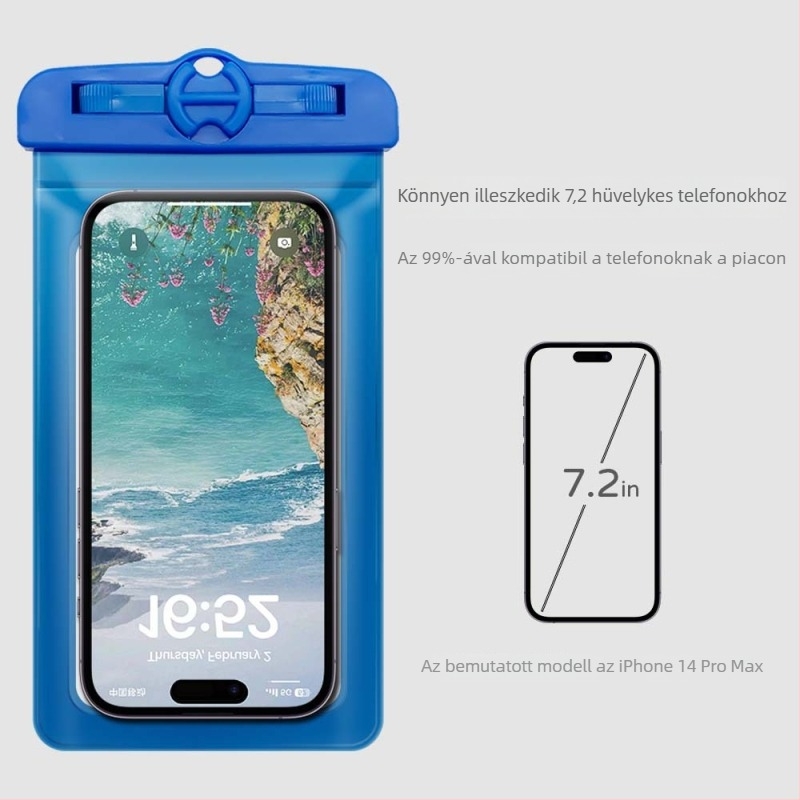 Telefon vízálló táska PVC+ABS anyagból, IPX8 tanúsított, logó nyomtatás, testreszabható, magáncímkével licencelhető
