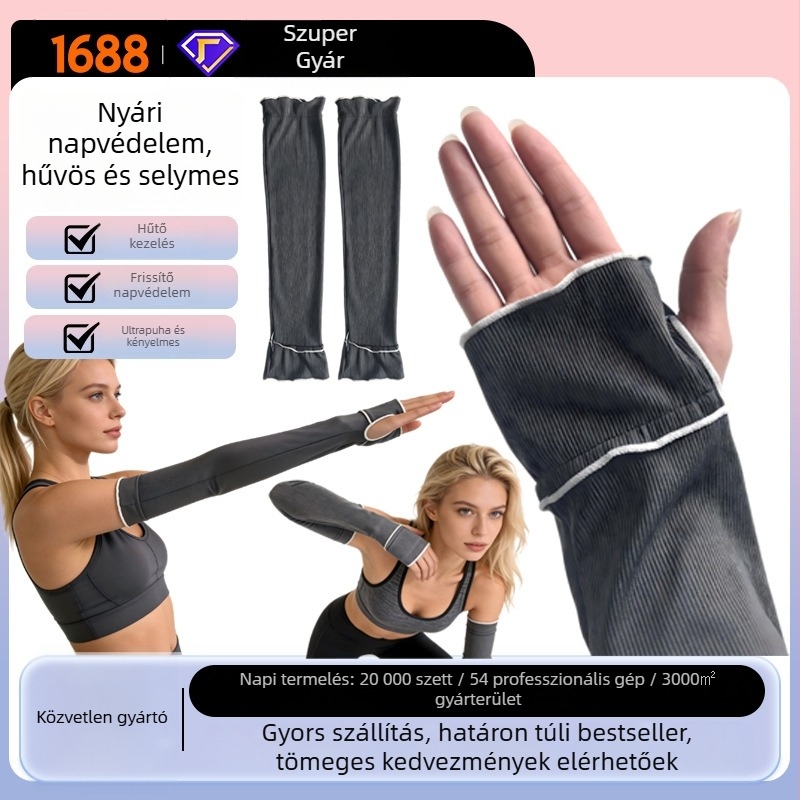 Ice Silk UV-védő karvédők, légáteresztő, izzadságszívó, uniszex, kültéri kerékpározáshoz nyáron