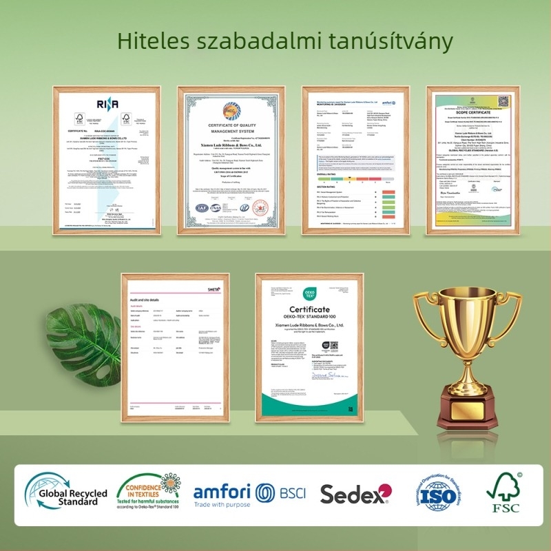 Ajándék doboz szalaggal, csillag-virág motívum, anyag: szalag, rekvizit helyszíni dekorációhoz, otthoni dekoráció, márka Yide