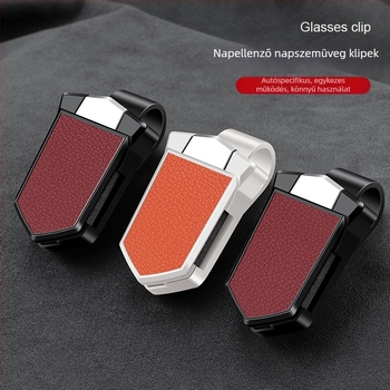 PU bőr autó szemüveg klipe - többfunkciós napszemüveg tároló az autó belsejében, testreszabható