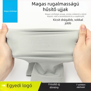 UV-védő karvédő hűsítő érzetű, kültéri használatra, uniszex; nylon 80–90%; Spandex/Lycra; anyag tömege 28–34 g; ujjakhoz tervezett dizájn