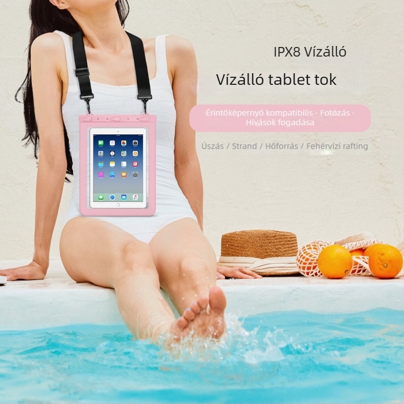 Tabletta PC vízálló válltáska kültéri használatra — PVC+ABS, vízálló szövet, PVC vastagsága 30C, testreszabás és logónyomtatás