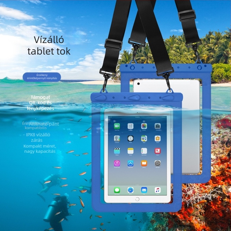 Tabletta PC vízálló válltáska kültéri használatra — PVC+ABS, vízálló szövet, PVC vastagsága 30C, testreszabás és logónyomtatás