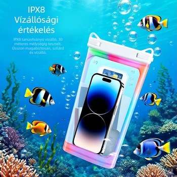 Sanhu Kültéri vízálló telefontáska — PVC anyag, vízálló textil, uniszex, felnőtteknek, ideális strandoláshoz, raftinghoz, búvárkodáshoz és horgászathoz