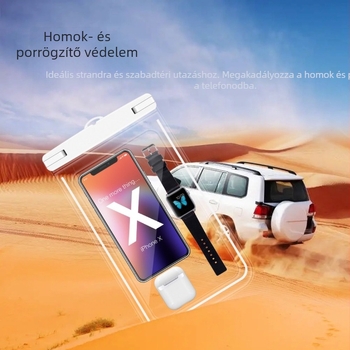 Telefon vízálló táska – érintésre érzékeny, hordozható méret, PVC+ABS anyag, kapacitás 6.5/6.8/8.2 L, nyomtatott logó