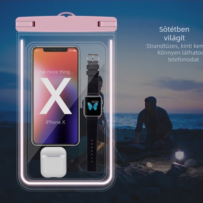 Telefon vízálló táska – érintésre érzékeny, hordozható méret, PVC+ABS anyag, kapacitás 6.5/6.8/8.2 L, nyomtatott logó