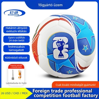 Foci Nr.5 Labda – Világbajnokság/Champions League stílus, PU bőr, ragasztott varrás, logónyomtatás, testreszabható, alkalmas futballra, kosárlabdára és röplabdára