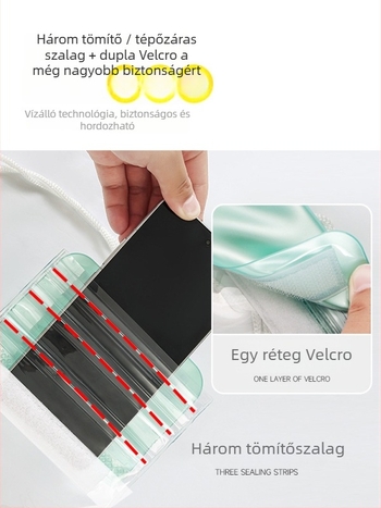 Telefonos vízálló táska érintőképernyőhöz, PVC-építés, vízálló anyag; logóval testreszabható; termékkód Td–m001–9