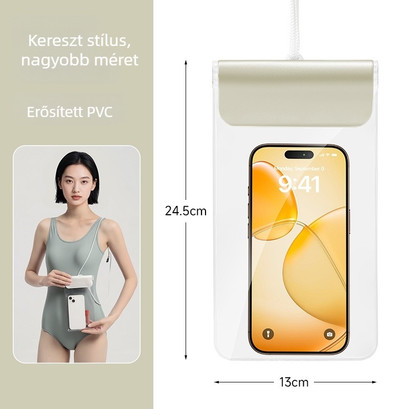 Telefonos vízálló táska érintőképernyőhöz, PVC-építés, vízálló anyag; logóval testreszabható; termékkód Td–m001–9