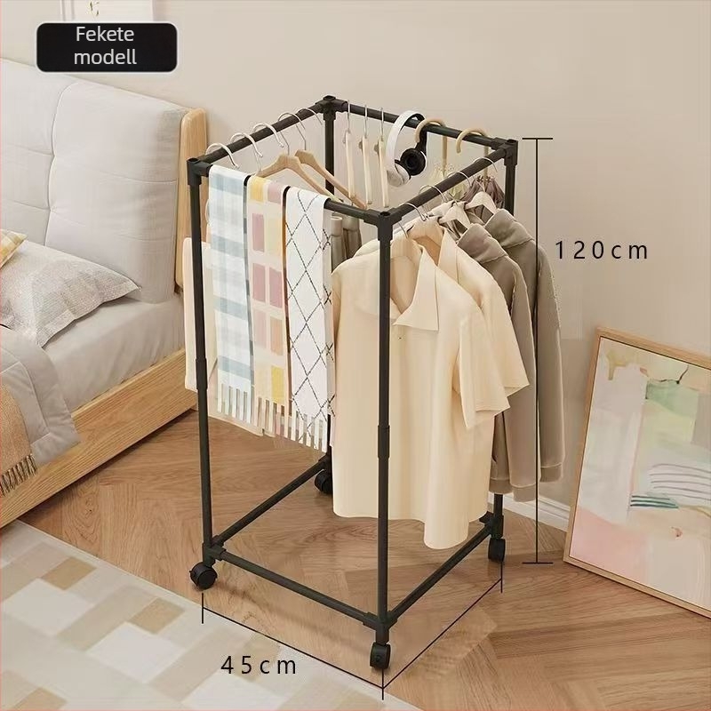 Padlón álló szárítórács, hexagonális 16 csővel, görgőkkel mozgatható, forgó, és szárító hálóval