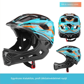Gyerekeknek szánt egyensúlyozó kerékpár sisak – teljes arcú, uniszex, off-road stílus, PC+EPS anyag, testre szabható graffiti minta