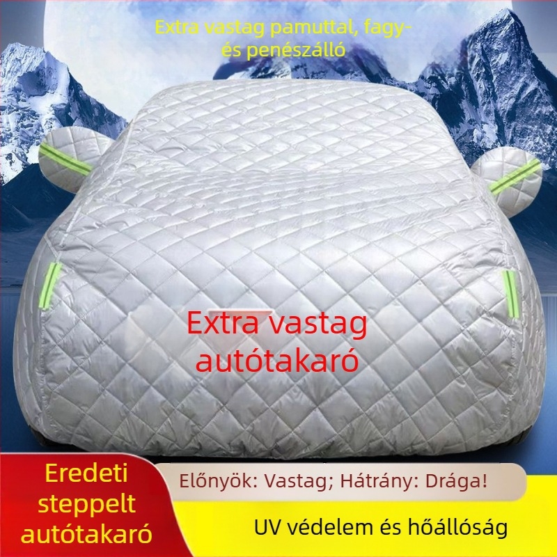 Vastagított autóponyva, jégeső és fagy elleni védelem, eső, hó és nap ellen, hőszigetelés, mind a négy évszakra