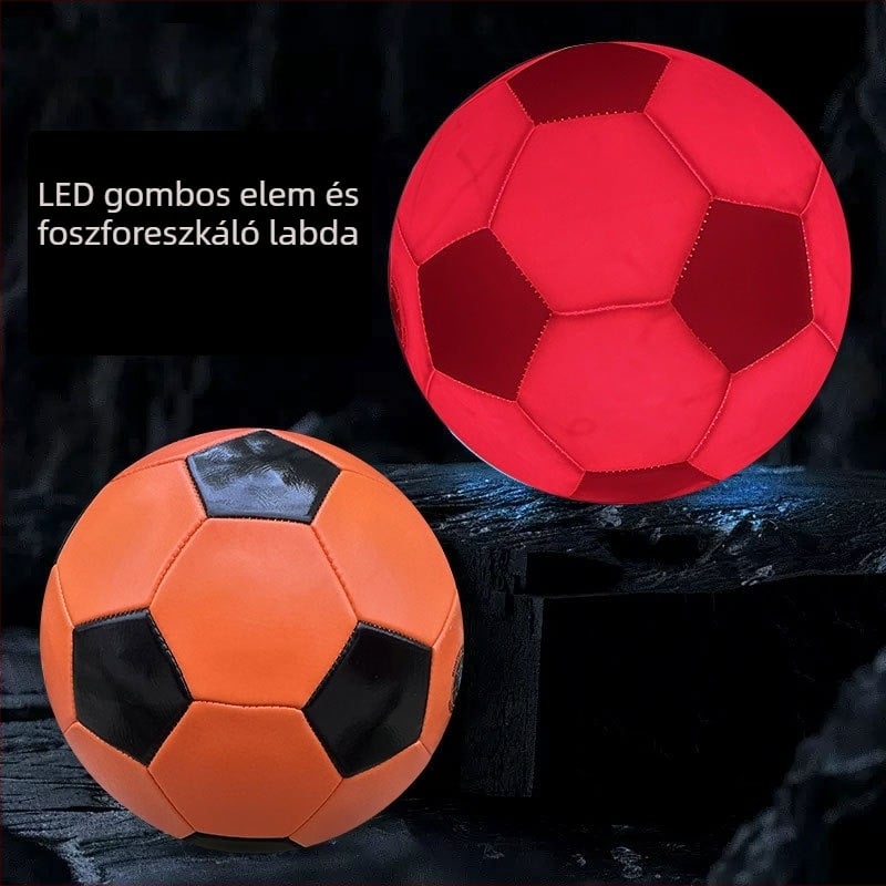 LED világító futball-labda, PVC anyag, gépi varrással, testreszabható logó, gyerekek és diákok edzéséhez alkalmas