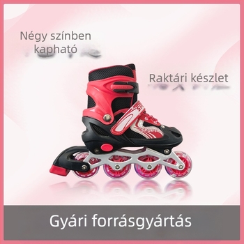 Gyerekeknek inline görkorcsolyák – állítható, villogó fényekkel, teljes készlet