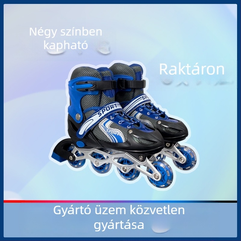 Gyerekeknek inline görkorcsolyák – állítható, villogó fényekkel, teljes készlet