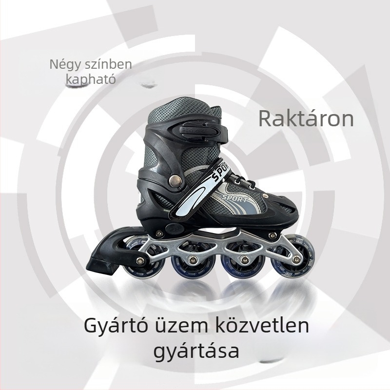Gyerekeknek inline görkorcsolyák – állítható, villogó fényekkel, teljes készlet