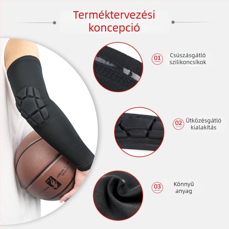 Légáteresztő könyökvédő méhsejt mintázattal, ütődés elleni sportvédő, kosárlabda, futball és hegymászás számára