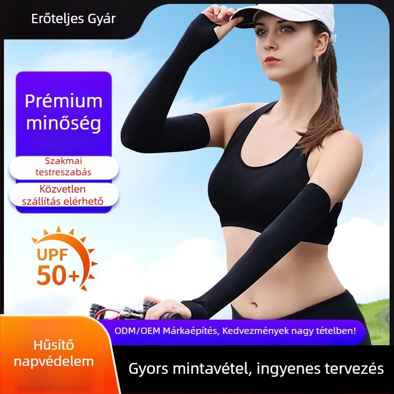 Uniszex jégselyem napvédő karvédők nyárra, kültéri kerékpározáshoz, gyorsan száradó nylon