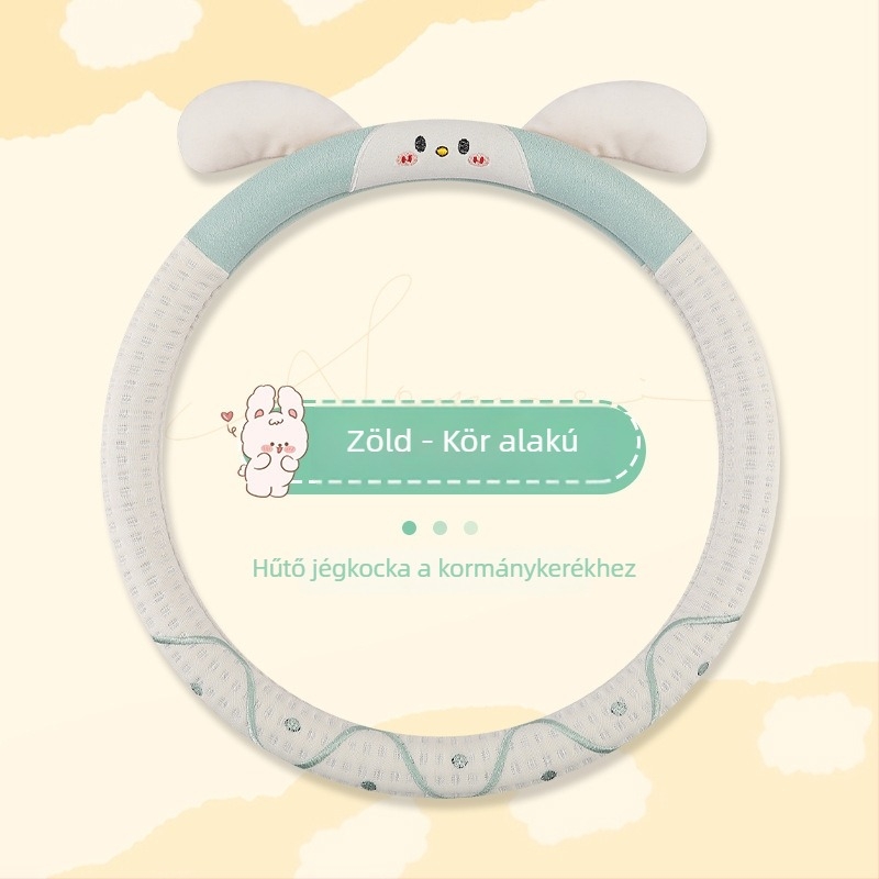 Autó kormányvédő – rajzfilmnyuszis dizájn, felület ice silk, egész éves használatra, univerzális illeszkedés, könnyű felhelyezés