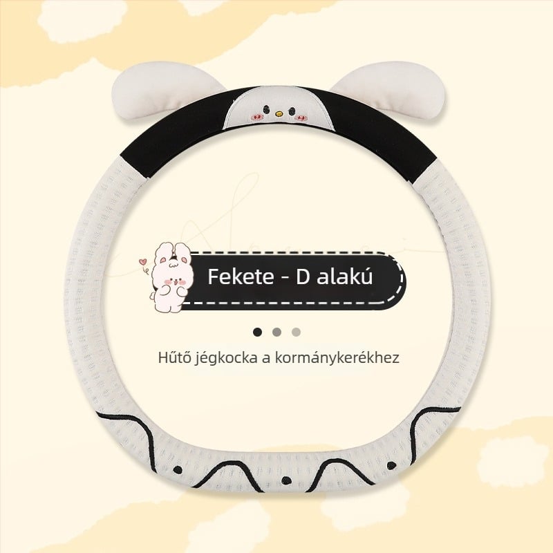 Autó kormányvédő – rajzfilmnyuszis dizájn, felület ice silk, egész éves használatra, univerzális illeszkedés, könnyű felhelyezés