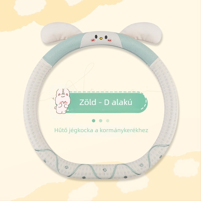 Autó kormányvédő – rajzfilmnyuszis dizájn, felület ice silk, egész éves használatra, univerzális illeszkedés, könnyű felhelyezés