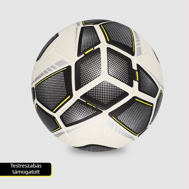 Futball-labda, méretek 5 (felnőttek), 4 és 3 (gyerekek); gépi varrású PVC és TPE anyagból.