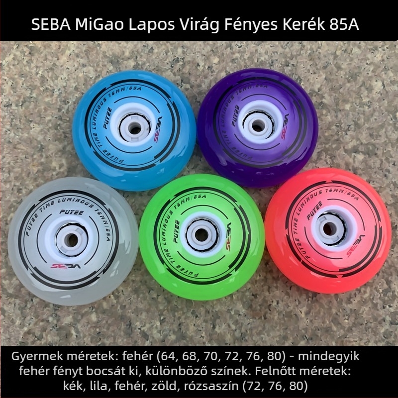 Migao inline korcsolyák ragyogó kerekekkel és fehér fénnyel, virágformájú kerekekkel, 64-68-70-72-76-80 mm
