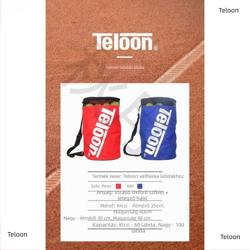 Összecsukható vízálló tenisz táska cső-formájú dizájnnal, vállon viselhető, nagy kapacitás - Modell 010