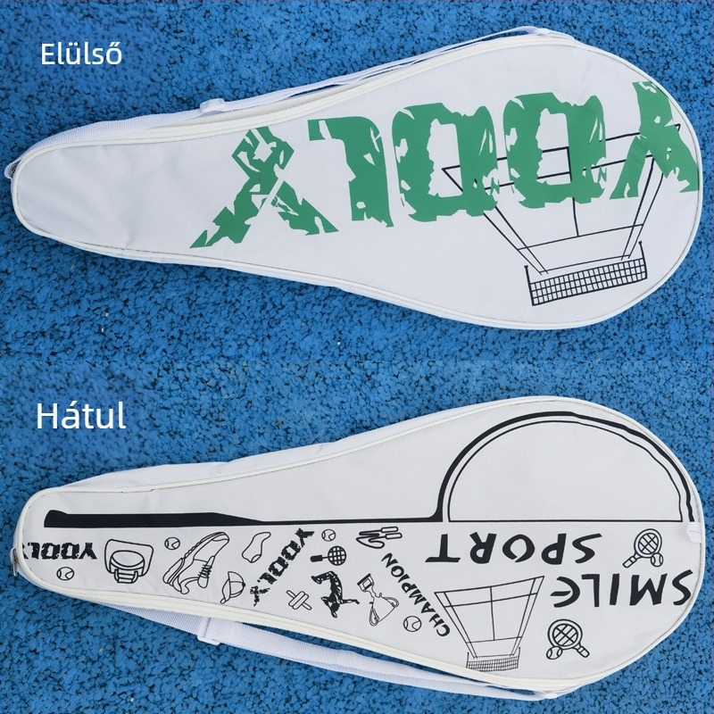 Tenisz- és squashütő táska vállon vagy kézben hordozható, tartós és praktikus, anyag: selyem virágos mintázat, raktáron, badminton/tenisz használatra