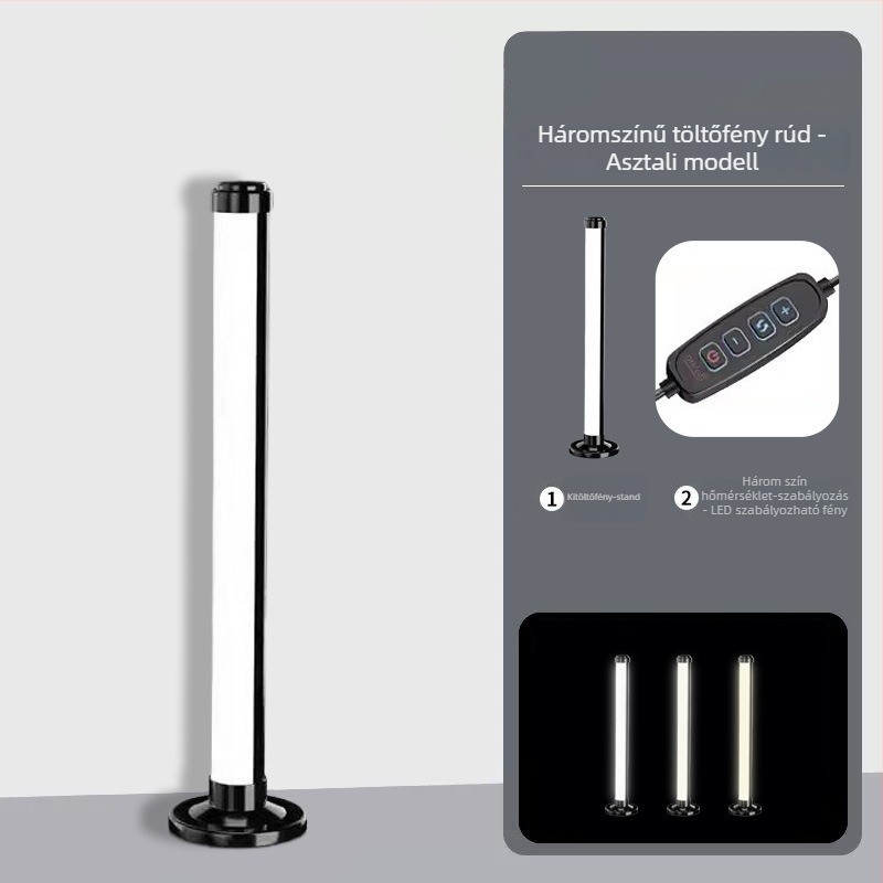 Hordozható RGB fotózás világítás, USB tápegység, 23W, 3200K színhőmérséklet, E27 foglalat