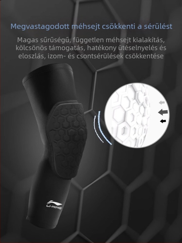 Li-Ning kosárlabda térdvédők – poliészter rostból, univerzális használat, vádlivédel