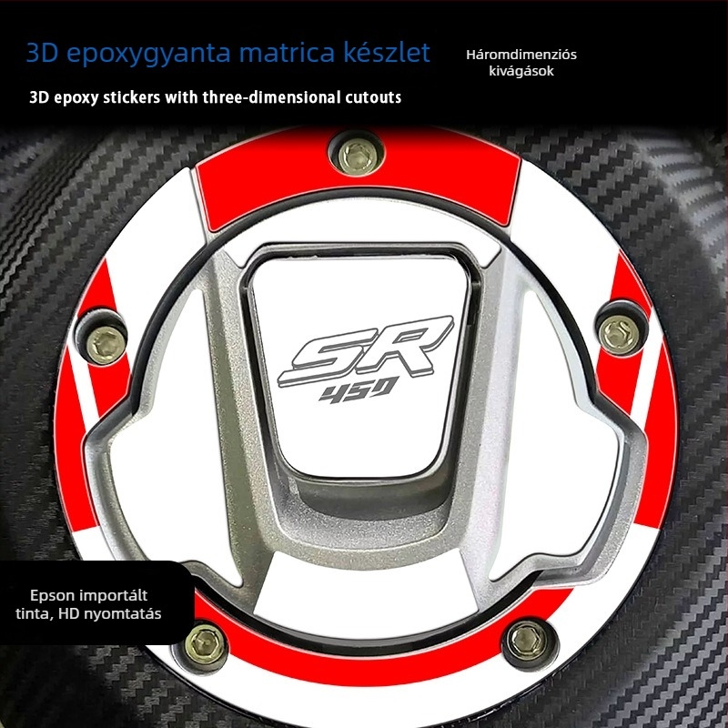 CFMOTO 450SR üzemanyag-tank csúszásmentes, kopásálló, vízálló 3D epoxigyanta matrica