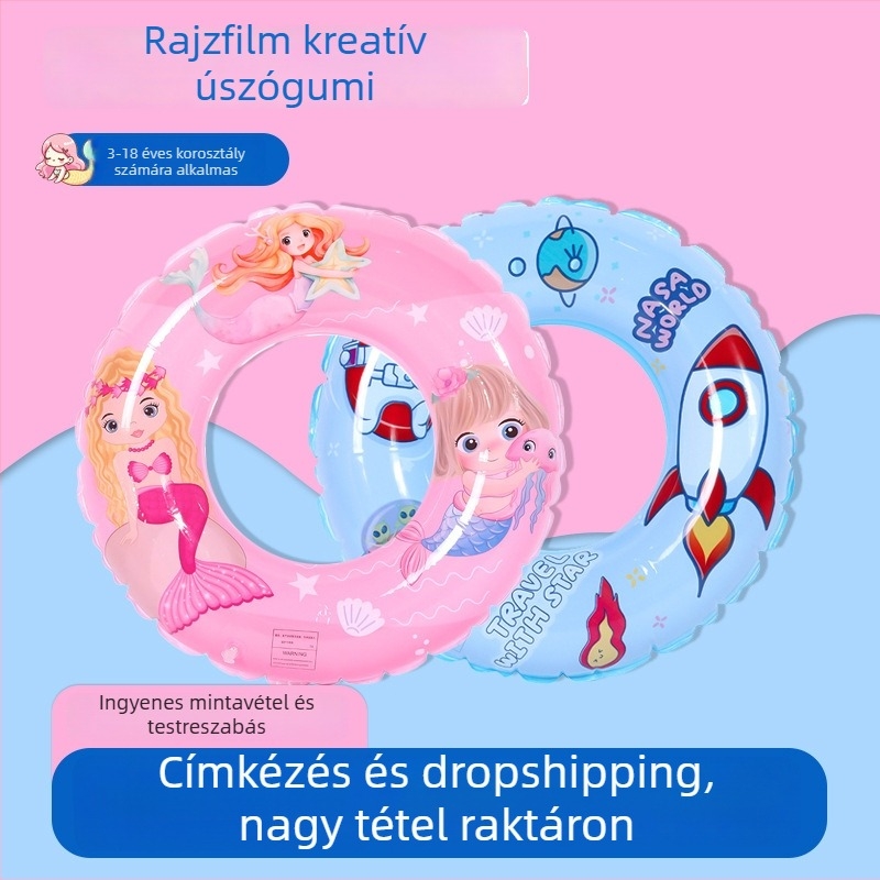 Gyerekeknek készült úszógyűrű, cartoon minta, környezetbarát PVC, PVC-vastagság 20 silk