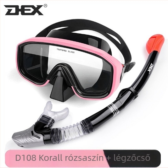 Búvár szemüveg száraz légzőcsővel és antifog lencsékkel – háromrészes snorkel-készlet