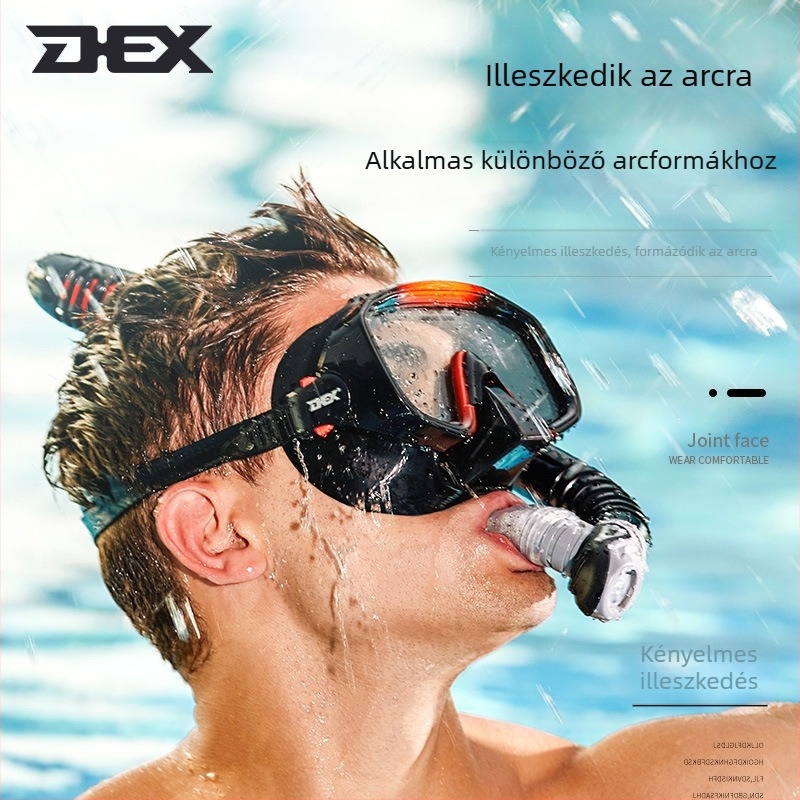 Búvár szemüveg száraz légzőcsővel és antifog lencsékkel – háromrészes snorkel-készlet